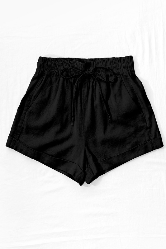 Linnie Linen Shorts Black | Pep & Punch